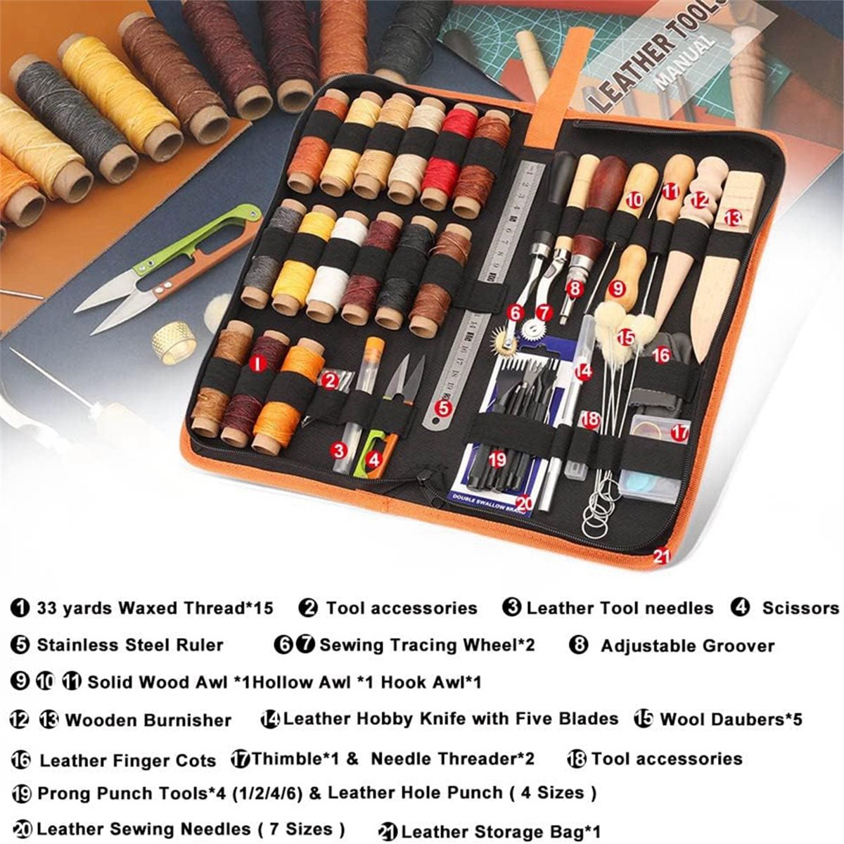 Beginner Leatherwork Kit - Набор инструментов для работы с кожей