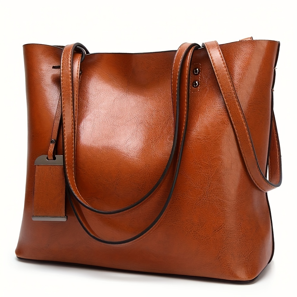 Leatherworking Classic - Модная классическая кожаная женская сумка-тоут в