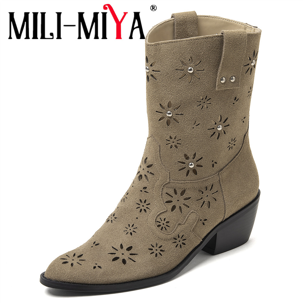 Leather Work Western - Женские ковбойские ботильоны MILI-MIYA 2026: Новые,