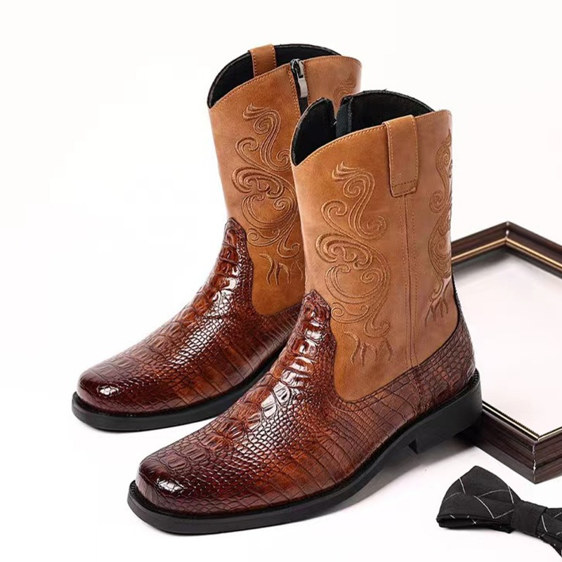 Мужские ботинки с вышивкой, ко – обзор и цена Leather Work Western
