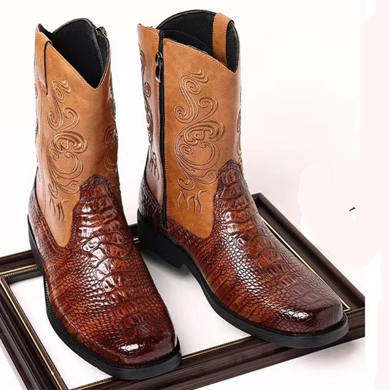 Мужские ботинки с вышивкой, ко – обзор и цена Leather Work Western
